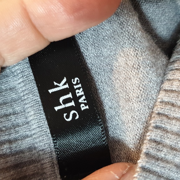 Fitted puff arm knit jumper with embellished mesh sleeves, UK size 10 12, AS NEW - Picture 12 of 12